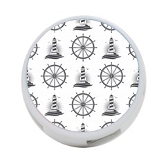 Marine Nautical Seamless Pattern With Vintage Lighthouse Wheel 4-port Usb Hub (one Side) by Wegoenart