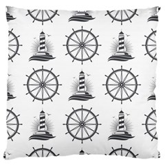 Marine Nautical Seamless Pattern With Vintage Lighthouse Wheel Standard Flano Cushion Case (one Side) by Wegoenart