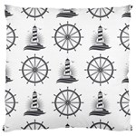 Marine Nautical Seamless Pattern With Vintage Lighthouse Wheel Standard Flano Cushion Case (Two Sides) Front