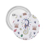 Seamless Pattern Cute Unicorn Cartoon Hand Drawn 2.25  Buttons Front