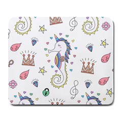 Seamless Pattern Cute Unicorn Cartoon Hand Drawn Large Mousepads