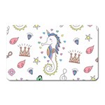 Seamless Pattern Cute Unicorn Cartoon Hand Drawn Magnet (Rectangular) Front