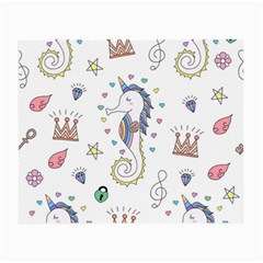 Seamless Pattern Cute Unicorn Cartoon Hand Drawn Small Glasses Cloth by Wegoenart