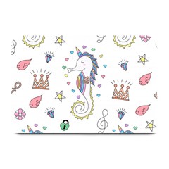 Seamless Pattern Cute Unicorn Cartoon Hand Drawn Plate Mats by Wegoenart