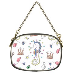 Seamless Pattern Cute Unicorn Cartoon Hand Drawn Chain Purse (one Side)