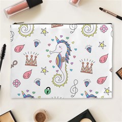 Seamless Pattern Cute Unicorn Cartoon Hand Drawn Cosmetic Bag (xl) by Wegoenart