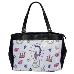 Seamless Pattern Cute Unicorn Cartoon Hand Drawn Oversize Office Handbag by Wegoenart