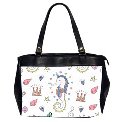 Seamless Pattern Cute Unicorn Cartoon Hand Drawn Oversize Office Handbag (2 Sides) by Wegoenart