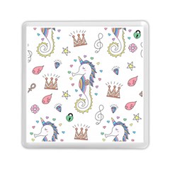 Seamless Pattern Cute Unicorn Cartoon Hand Drawn Memory Card Reader (square) by Wegoenart