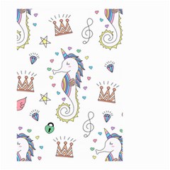 Seamless Pattern Cute Unicorn Cartoon Hand Drawn Small Garden Flag (two Sides) by Wegoenart