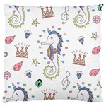 Seamless Pattern Cute Unicorn Cartoon Hand Drawn Large Cushion Case (One Side) Front