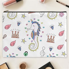 Seamless Pattern Cute Unicorn Cartoon Hand Drawn Cosmetic Bag (xxxl) by Wegoenart