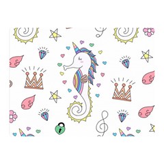 Seamless Pattern Cute Unicorn Cartoon Hand Drawn Double Sided Flano Blanket (mini)  by Wegoenart