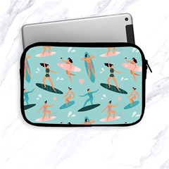 Beach Surfing Surfers With Surfboards Surfer Rides Wave Summer Outdoors Surfboards Seamless Pattern Apple Ipad Mini Zipper Cases by Wegoenart