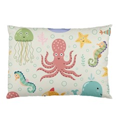 Underwater Seamless Pattern Light Background Funny Pillow Case by Wegoenart