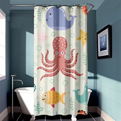 Underwater Seamless Pattern Light Background Funny Shower Curtain 36  X 72  (stall)  by Wegoenart