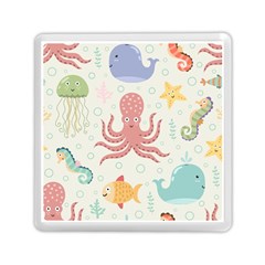 Underwater Seamless Pattern Light Background Funny Memory Card Reader (square) by Wegoenart