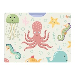 Underwater Seamless Pattern Light Background Funny Double Sided Flano Blanket (mini)  by Wegoenart