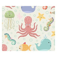 Underwater Seamless Pattern Light Background Funny Double Sided Flano Blanket (small)  by Wegoenart