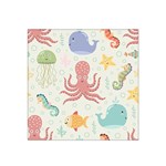 Underwater Seamless Pattern Light Background Funny Satin Bandana Scarf Front