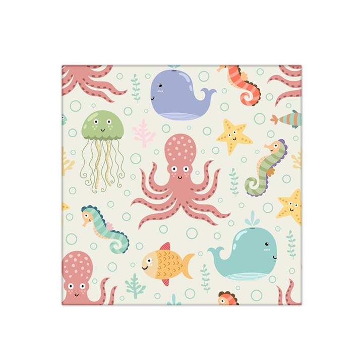 Underwater Seamless Pattern Light Background Funny Satin Bandana Scarf