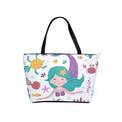 Set Cute Mermaid Seaweeds Marine Inhabitants Classic Shoulder Handbag by Wegoenart