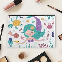 Set Cute Mermaid Seaweeds Marine Inhabitants Cosmetic Bag (large) by Wegoenart