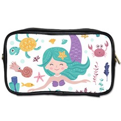 Set Cute Mermaid Seaweeds Marine Inhabitants Toiletries Bag (one Side) by Wegoenart