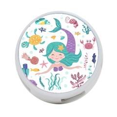 Set Cute Mermaid Seaweeds Marine Inhabitants 4-port Usb Hub (one Side) by Wegoenart