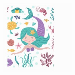 Set Cute Mermaid Seaweeds Marine Inhabitants Large Garden Flag (two Sides) by Wegoenart