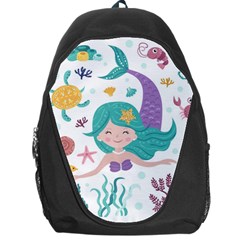 Set Cute Mermaid Seaweeds Marine Inhabitants Backpack Bag by Wegoenart