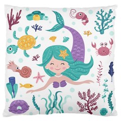 Set Cute Mermaid Seaweeds Marine Inhabitants Standard Flano Cushion Case (one Side) by Wegoenart