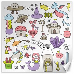 Fantasy Things Doodle Style Vector Illustration Canvas 16  X 16  by Wegoenart