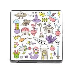 Fantasy Things Doodle Style Vector Illustration Memory Card Reader (square 5 Slot) by Wegoenart