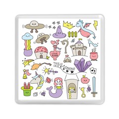 Fantasy Things Doodle Style Vector Illustration Memory Card Reader (square) by Wegoenart