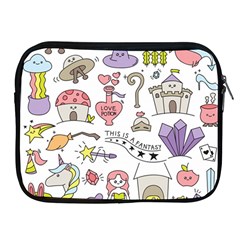 Fantasy Things Doodle Style Vector Illustration Apple Ipad 2/3/4 Zipper Cases by Wegoenart