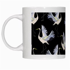 Crane Pattern White Mugs by Wegoenart