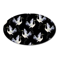 Crane Pattern Oval Magnet by Wegoenart