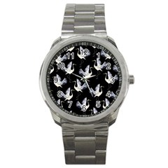 Crane Pattern Sport Metal Watch