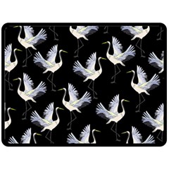 Crane Pattern Fleece Blanket (large)  by Wegoenart