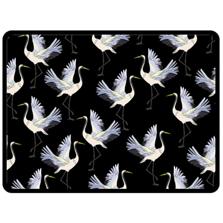 Crane Pattern Fleece Blanket (Large) 