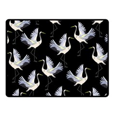 Crane Pattern Fleece Blanket (small) by Wegoenart