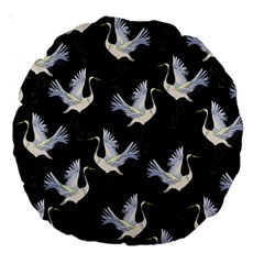 Crane Pattern Large 18  Premium Round Cushions by Wegoenart