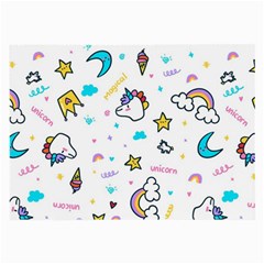 Unicorns Rainbows Seamless Pattern Large Glasses Cloth by Wegoenart