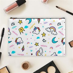 Unicorns Rainbows Seamless Pattern Cosmetic Bag (large) by Wegoenart