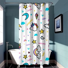 Unicorns Rainbows Seamless Pattern Shower Curtain 36  X 72  (stall)  by Wegoenart