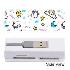 Unicorns Rainbows Seamless Pattern Memory Card Reader (stick) by Wegoenart