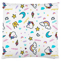 Unicorns Rainbows Seamless Pattern Standard Flano Cushion Case (two Sides) by Wegoenart