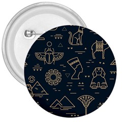 Dark Seamless Pattern Symbols Landmarks Signs Egypt 3  Buttons by Wegoenart