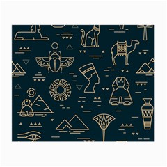 Dark Seamless Pattern Symbols Landmarks Signs Egypt Small Glasses Cloth (2 Sides) by Wegoenart